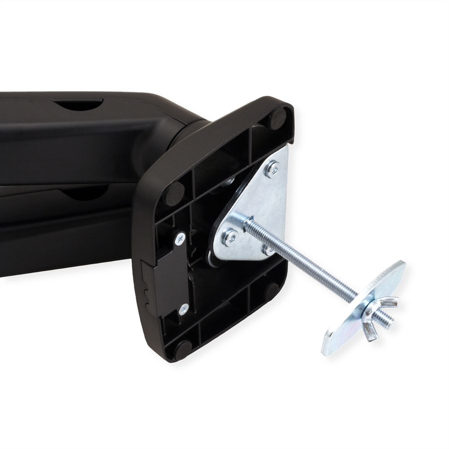 VALUE Dual LCD-Arm, Tischmontage, Gasfeder, 5 Gelenke, 12-27 Zoll, bis 2x 6,5 kg, schwarz