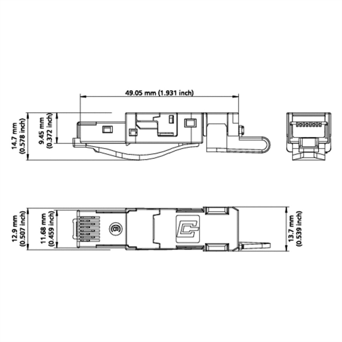 METZ CONNECT E-DAT Industrie IP20, feldkonfektionierbarer RJ45 