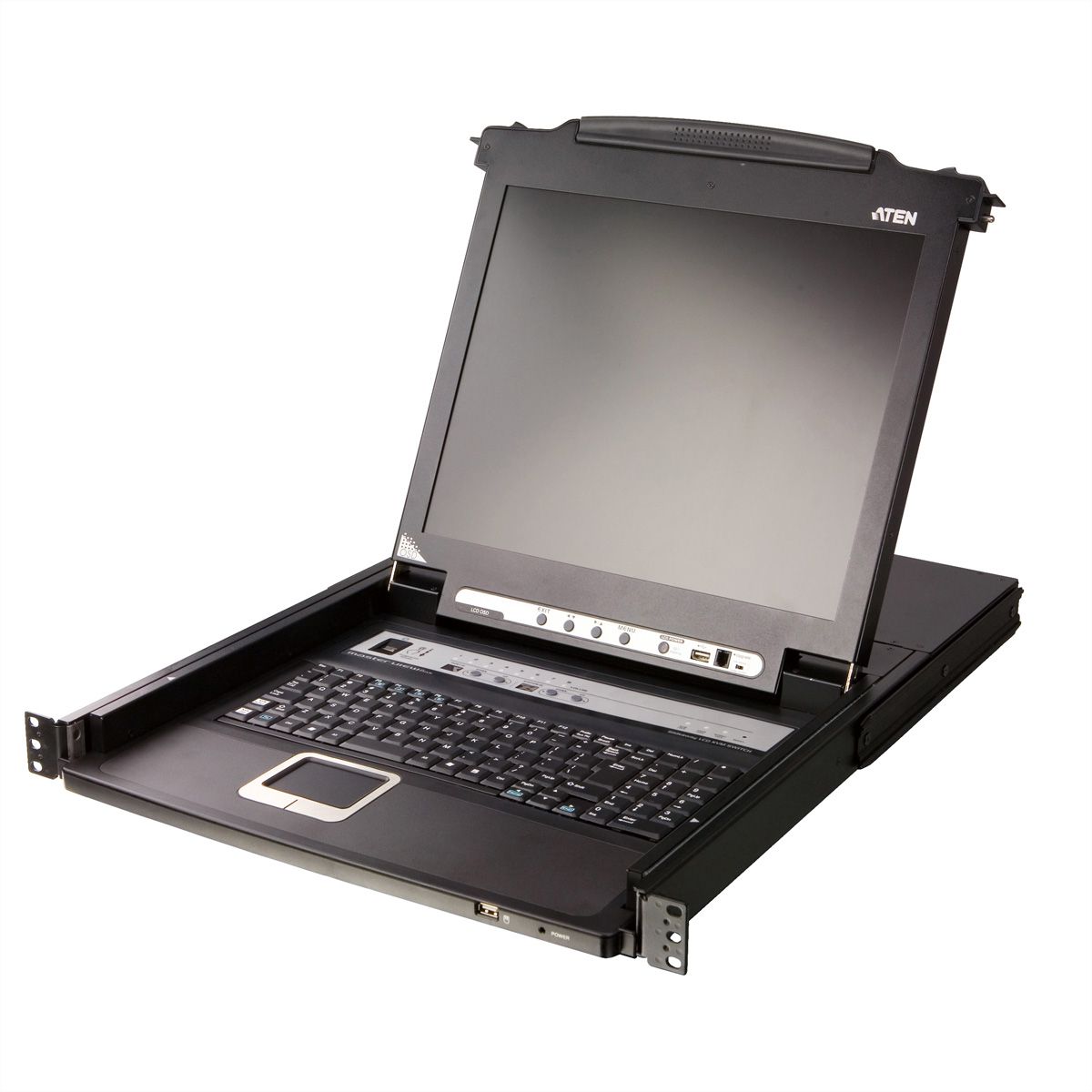 ATEN CL5708MW 43cm wide LCD KVM Switch, USB-PS/2,VGA, 8 Port, CH-Layout