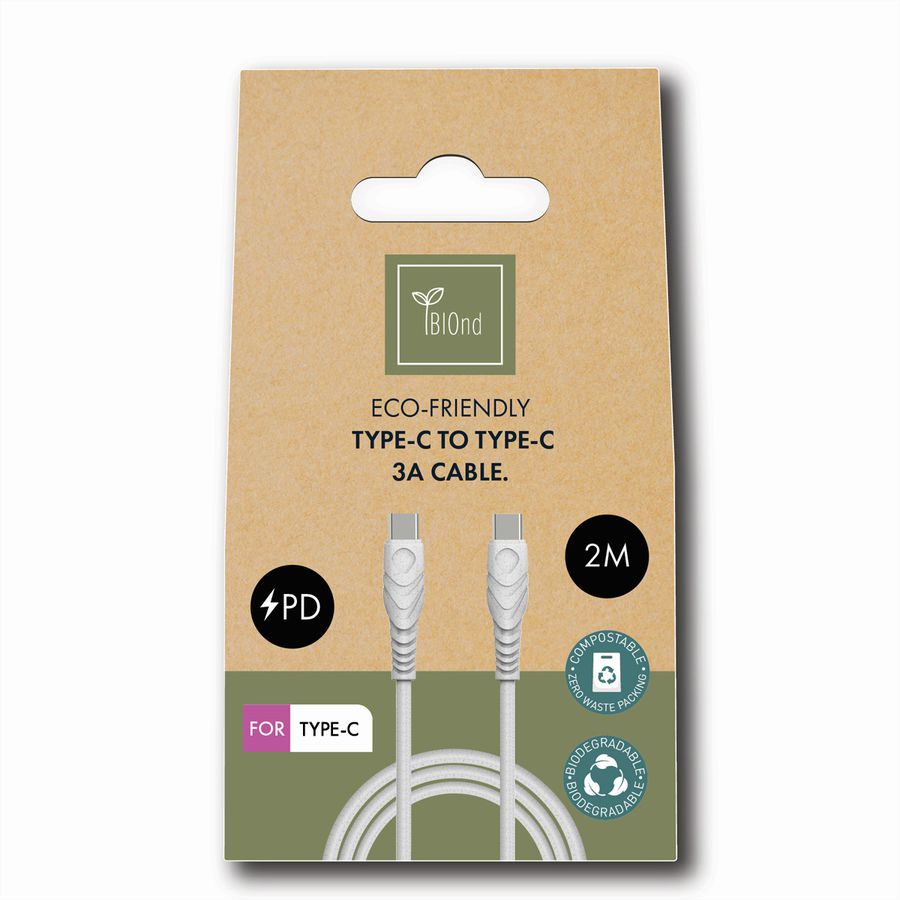 BIOnd BIO-20-TT USB-C to Type-C 3A Cable, 2 m
