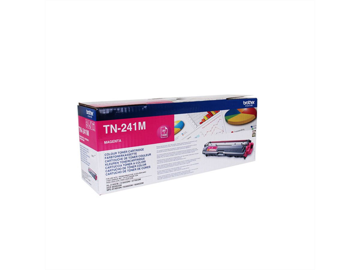 TN241M, BROTHER Tonercartridge, magenta ca. 1.400 Seiten, für HL-3140/50/70 / DCP9020 / MFC9140CDN/9330CDW/9340CDW