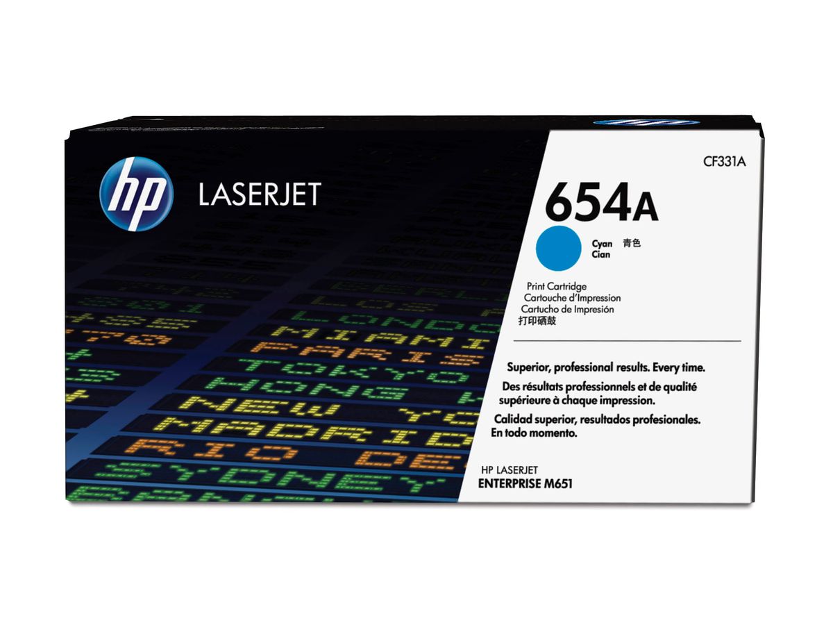 HP 654A Cyan Original LaserJet Tonerkartusche