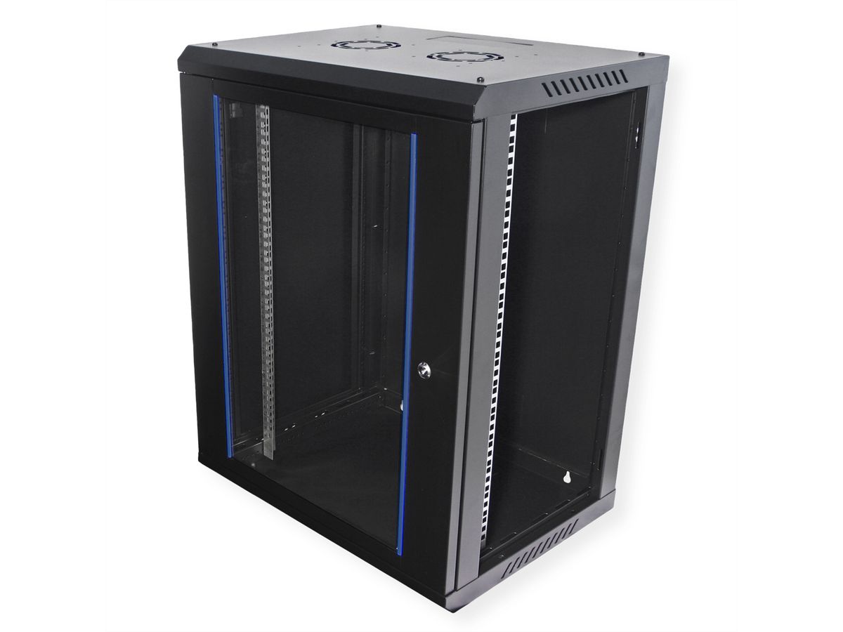 VALUE 19-Zoll Wandgehäuse 15HE, 600x450mm schwarz, Bausatz