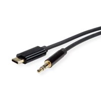 ROLINE Adapter Kabel USB Typ C - 3,5mm Audio, ST/ST, schwarz, 3 m