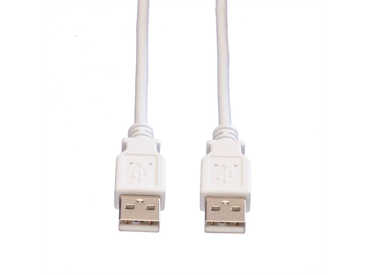 VALUE USB 2.0 Kabel, Typ A-A, weiß, 0,8 m