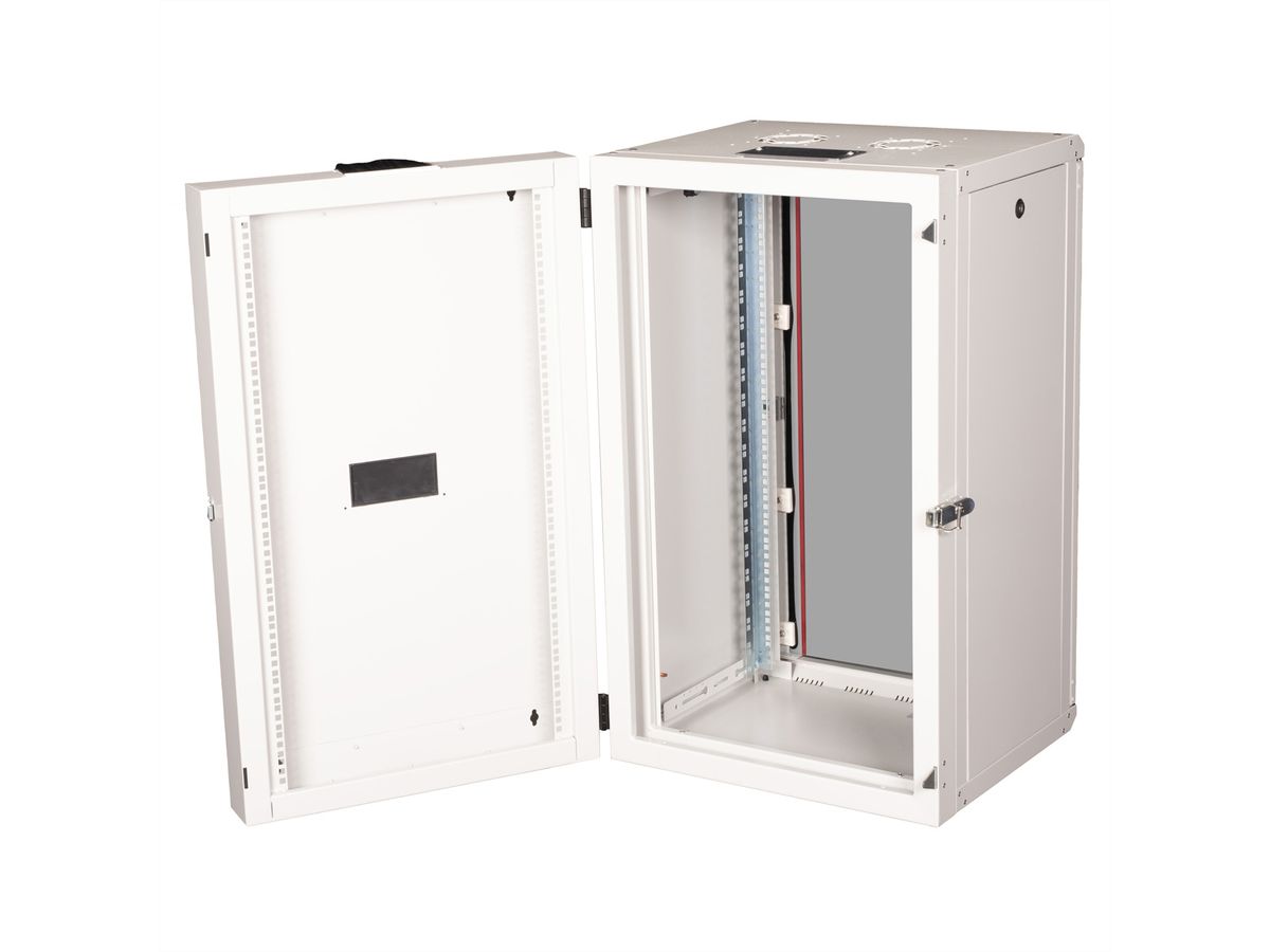 ROLINE 19-Zoll Wandgehäuse Pro 20 HE, 600x600 BxT zweiteilig schwenkbar grau