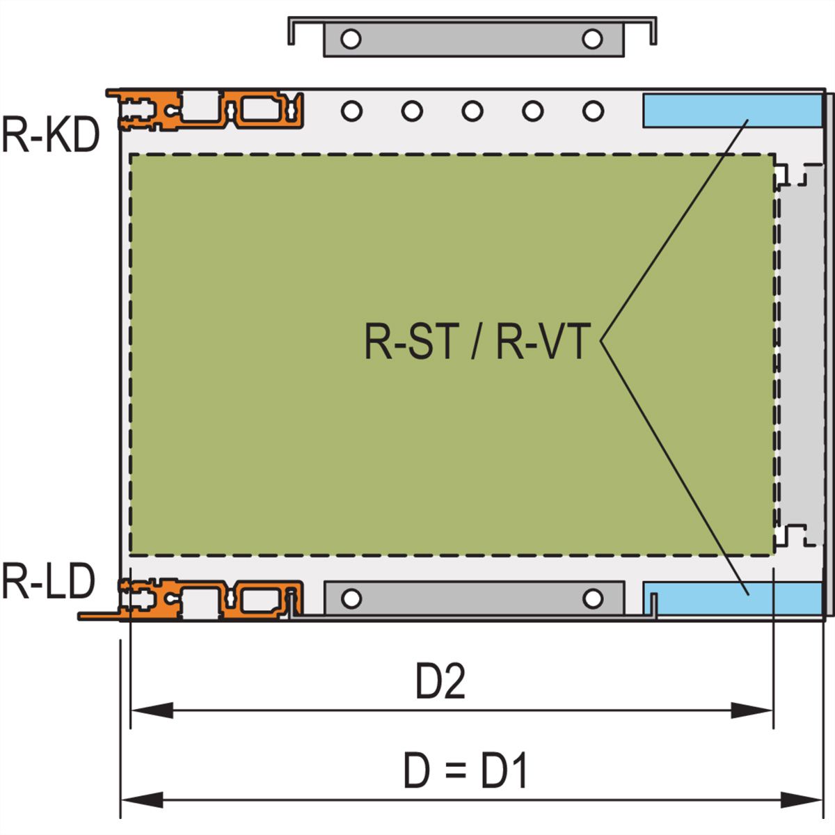 SCHROFF SEITENWD.R 3HE 295T (2ST)