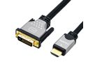 ROLINE Monitorkabel DVI (24+1) - HDMI, ST/ST, schwarz / silber, 5 m