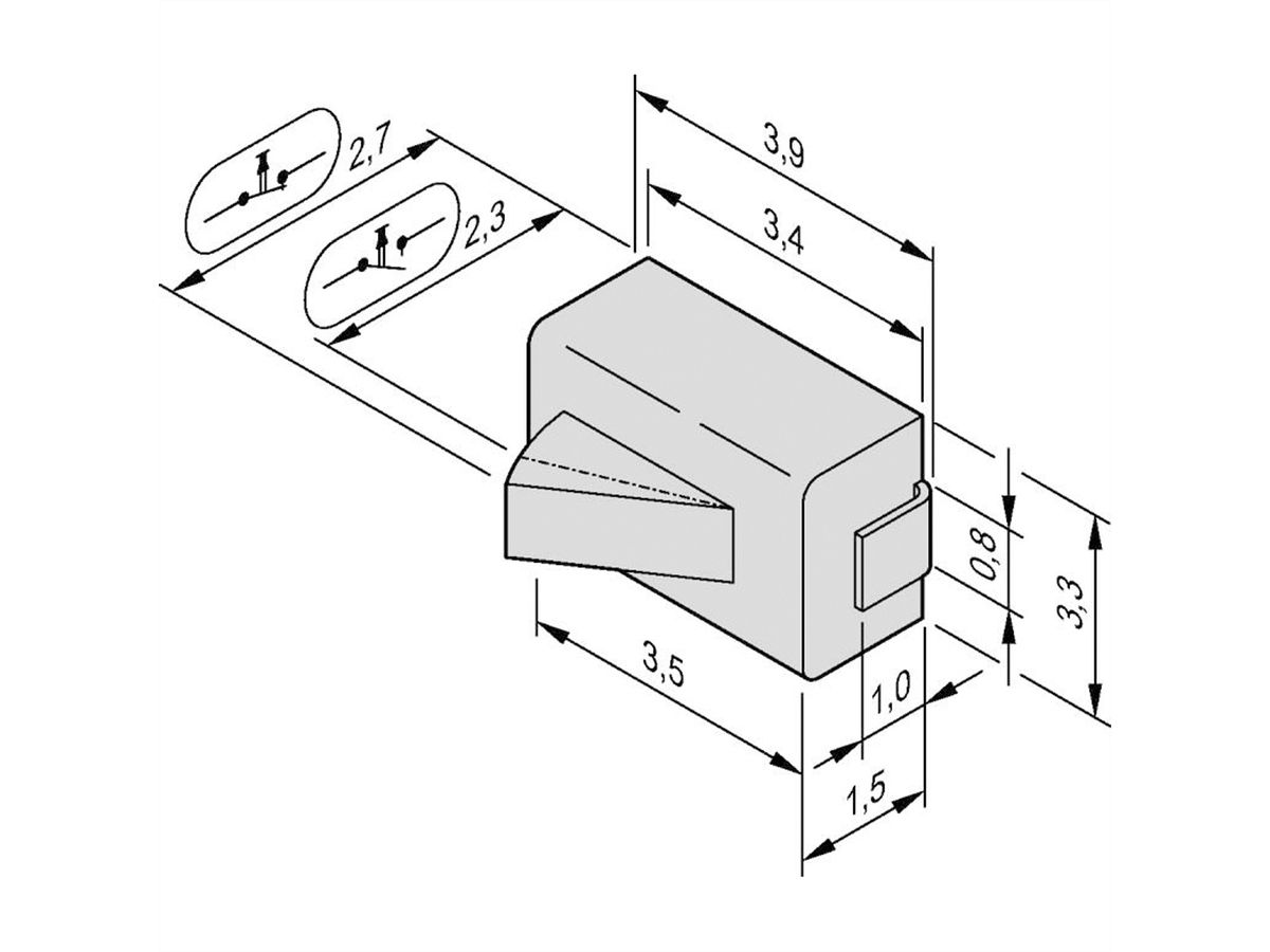 SCHROFF Mikroschalter, Öffner, für AdvancedMC- Carrier (Compact- und Full-size-Module) - MIKROSCHALT.CARRIER NC 10STK