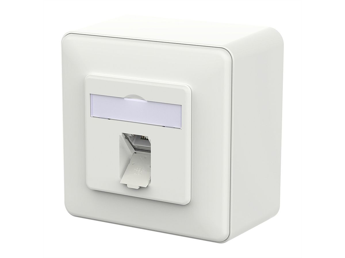 METZ CONNECT E-DAT C6A IDC Dose, 1 Port, AP, verkehrsweiß