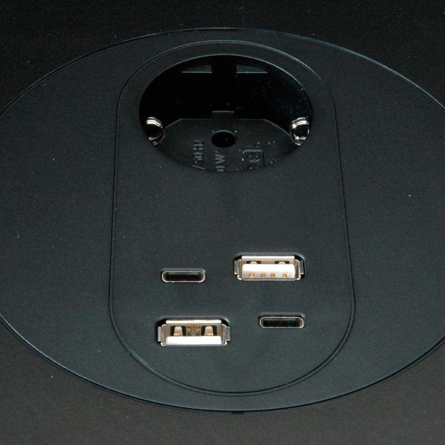 BACHMANN MOV:E POWER UNIT 1x CEE7/3 2x Charger USB-A/C, 220W, schwarz