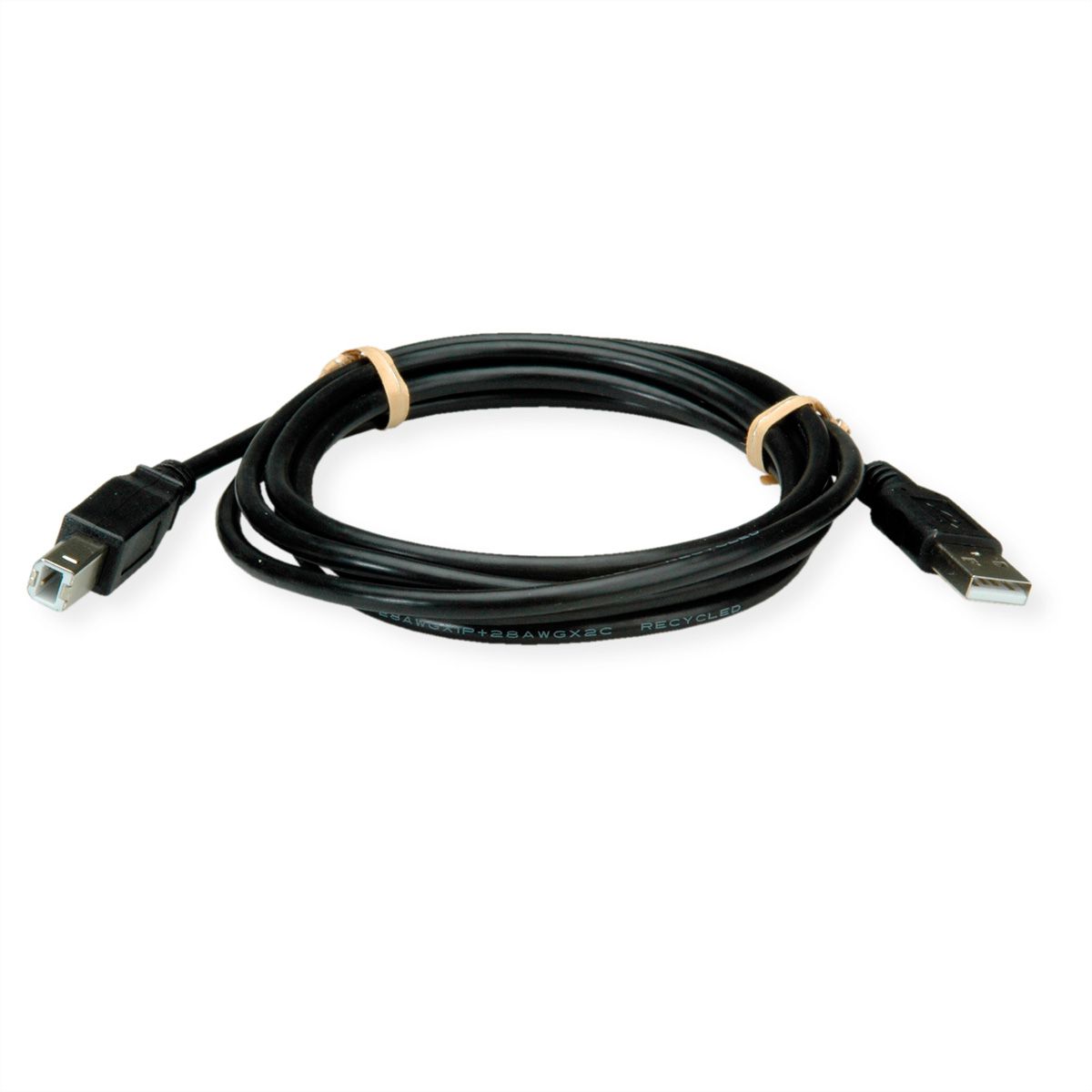 ROLINE RM USB 2.0 Kabel, Typ A-B, schwarz, 1,8 m