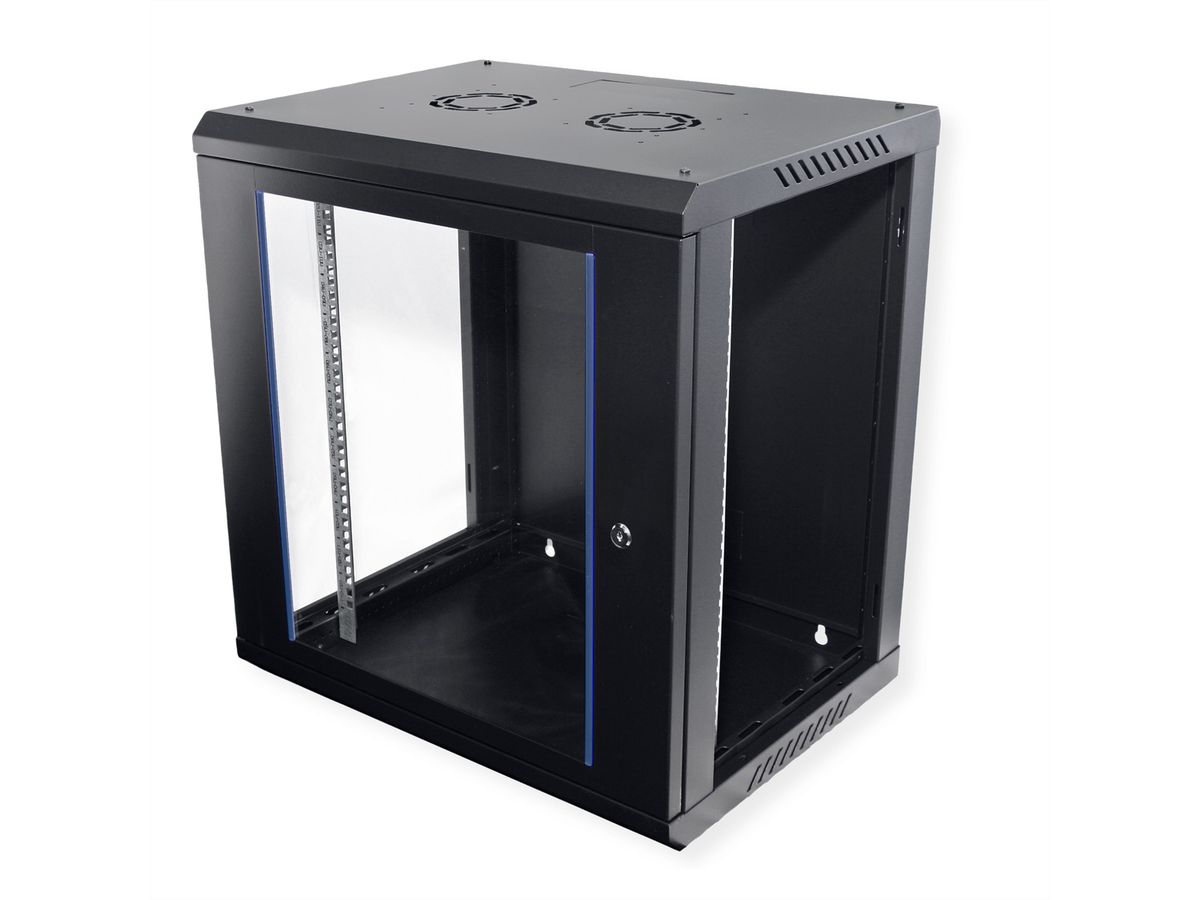 VALUE 19-Zoll Wandgehäuse 12HE, 600x450mm schwarz, Bausatz