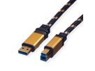 ROLINE GOLD USB 3.2 Gen 1 Kabel, Typ A-B, 1,8 m