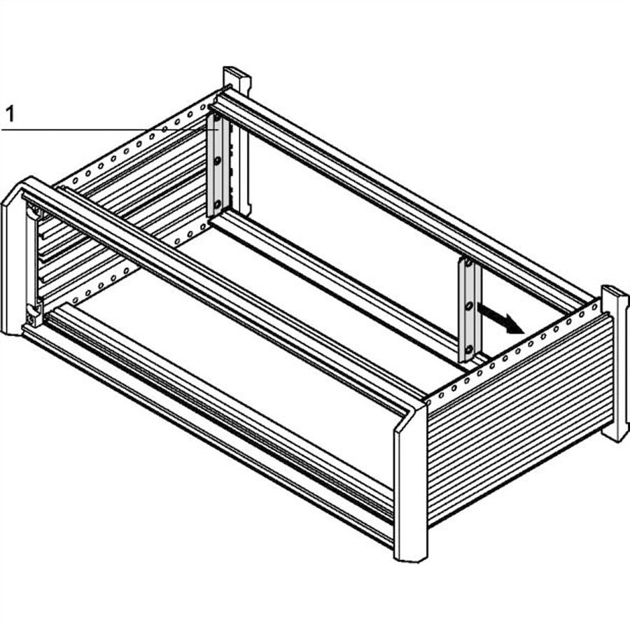 SCHROFF Blende hinten, zur EMV-Schirmung - SEITL.BLENDE 2HE HINTEN