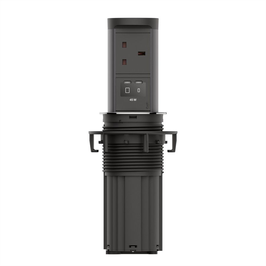 BACHMANN ELEVATOR2 1xUK 1xUSB, 1xUSB C/C 45W Edelstahl-Optik L=2m UK13A