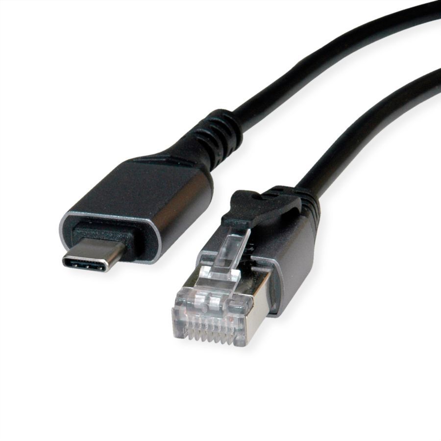 VALUE USB-C zu Gigabit Ethernet Konverterkabel, schwarz, 5 m