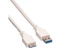 VALUE USB 3.2 Gen 1 Kabel, A ST - Micro B ST, weiß, 0,8 m