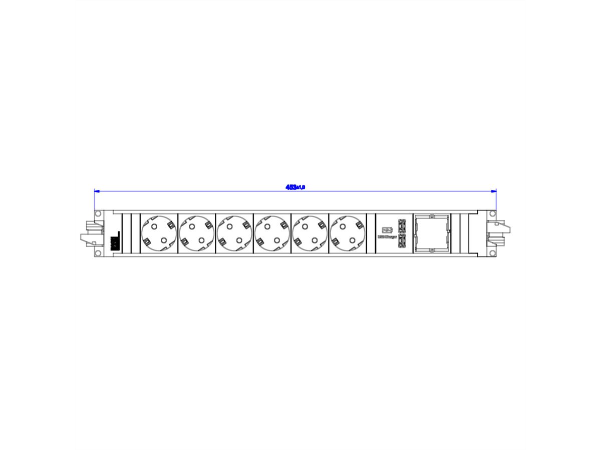 BACHMANN STEP ALU 6x Schutzkontakt 1x USB-Charger 1xABD