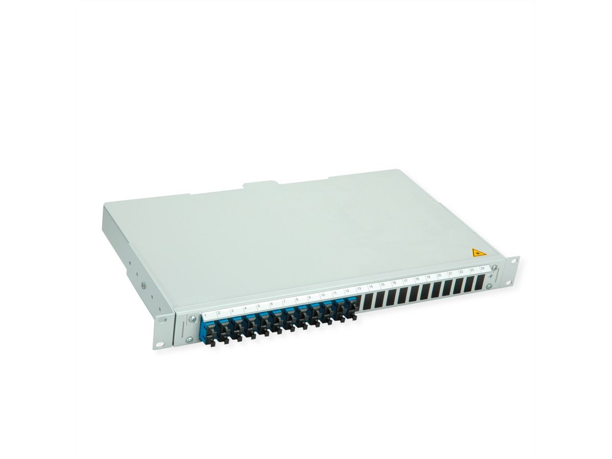 TELEGÄRTNER BASIS V LWL-Panel mit Kupplungen, 12x SC Duplex, blau, OS2