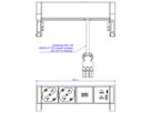 BACHMANN DESK2 2xP40 1xUSB A/C 22W, 0,2m GST18 RAL9010 Italia