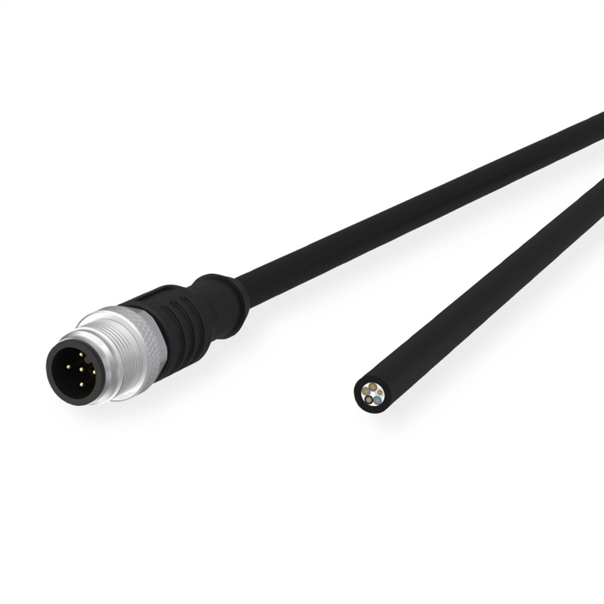 METZ CONNECT Sensor-/Aktorltg., M12-ST A-kodiert, gerade-freies Ende, ungeschirmt, 5polig, PUR, 1 m