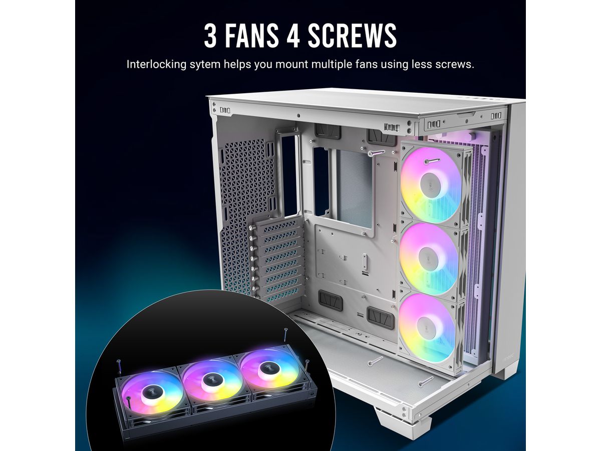 ANTEC C120 ARGB Fan PC Gehäuselüfter 120mm 3er Pack, weiß