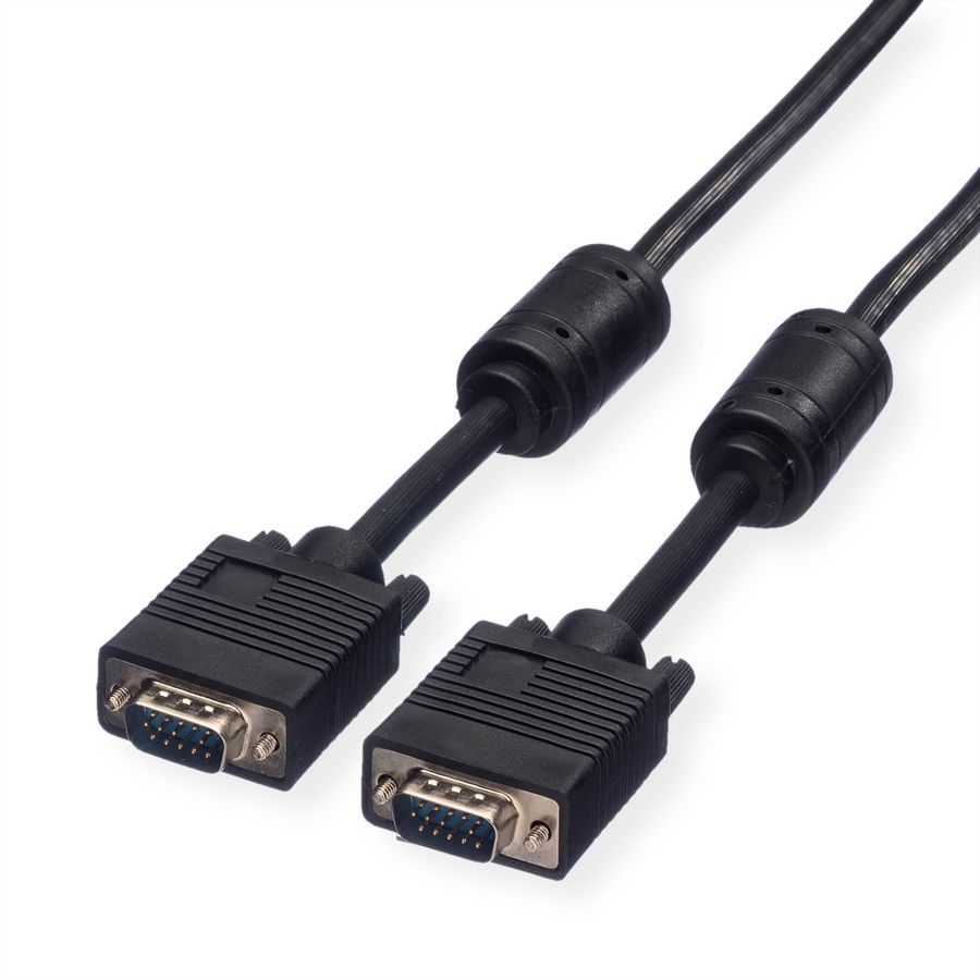 ROLINE SVGA-Kabel HD15 ST - ST mit Ferritkern, 10 m
