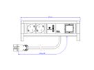 BACHMANN DESK 2xCEE7/3 1xUSB Charger GST18, 1 m