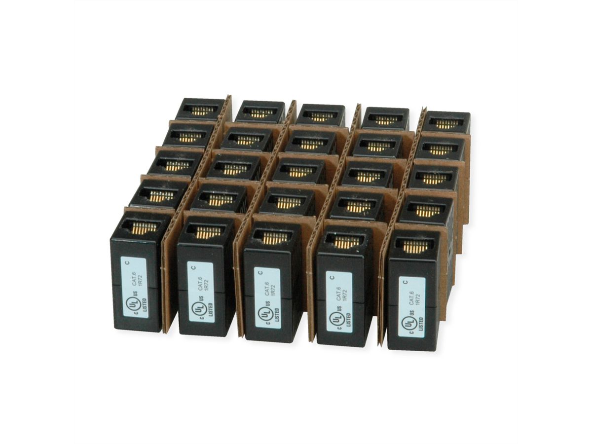 ROLINE RJ-45 Kupplungen ungeschirmt, Cat.6 (Class E), 25er Pack