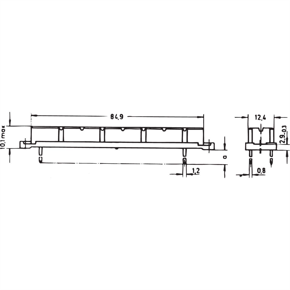SCHROFF Federleiste - FEDERLEISTE H15, EINLOET 4