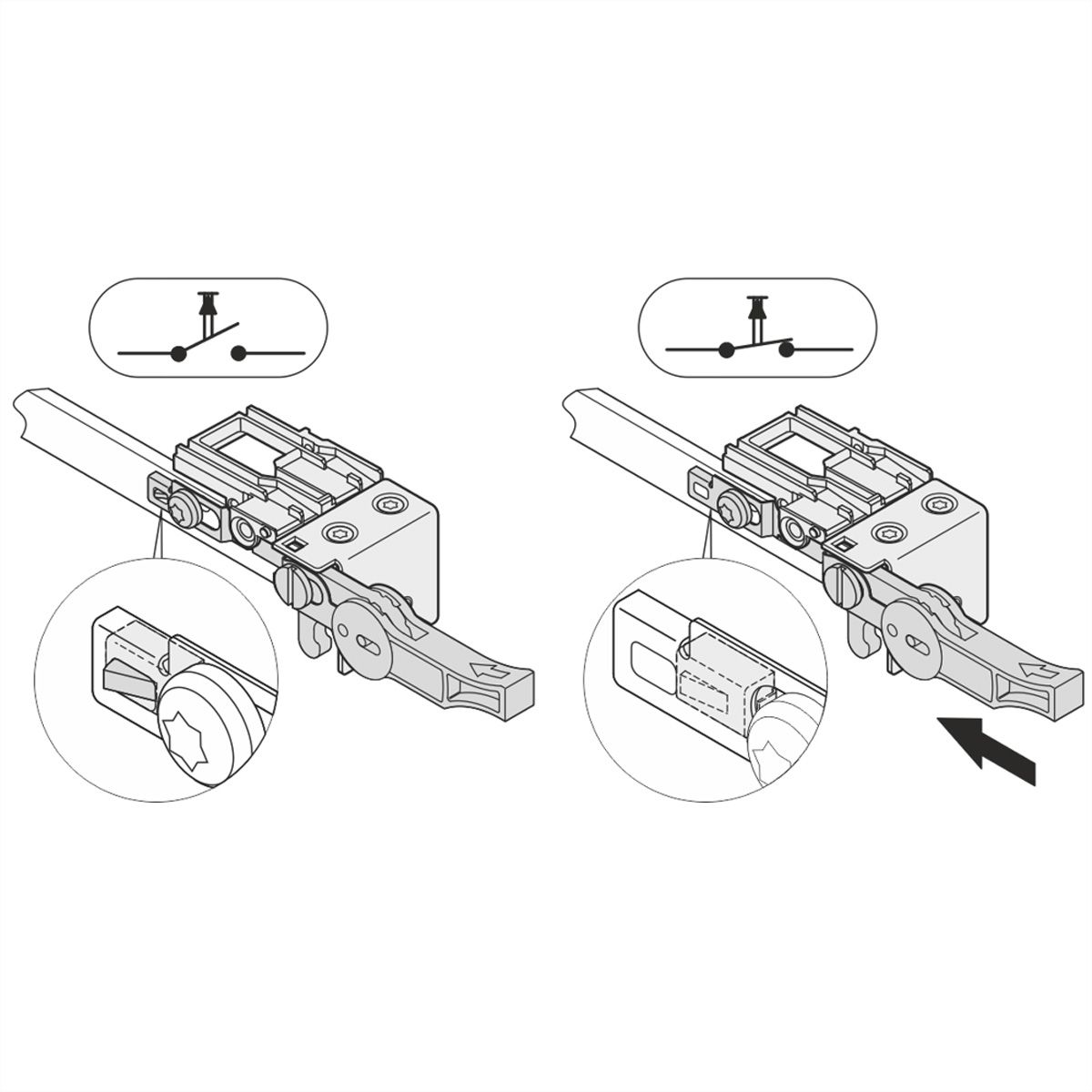 SCHROFF Mikroschalter, Schliesser, für AdvancedMC-Carrier (Compact- und Full-size-Module) - MIKROSCHALT.CARRIER NO 10STK