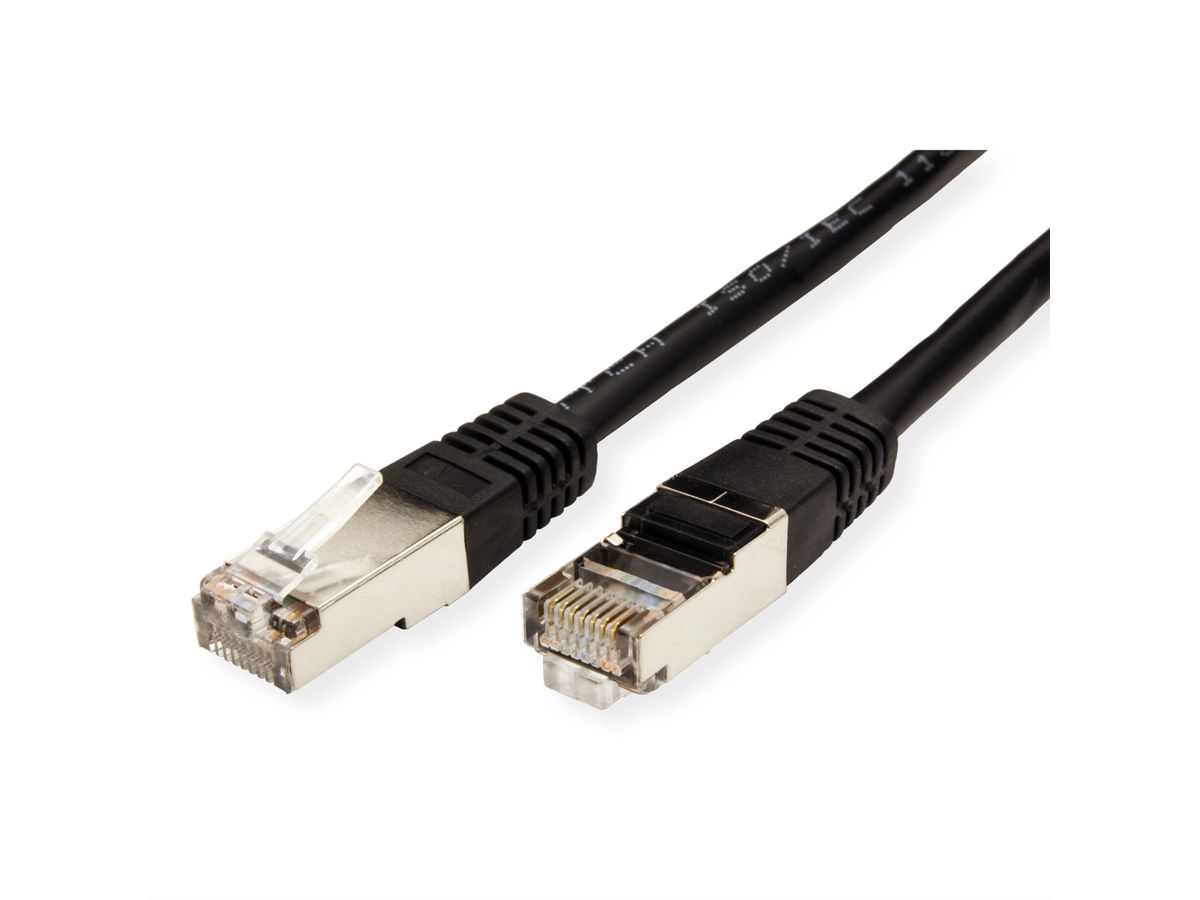 ROLINE Patchkabel Kat.5e (Class D) FTP, schwarz, 0,5 m