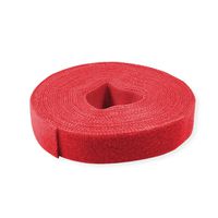 VALUE Klettband auf Rolle, 10mm, rot, 25 m