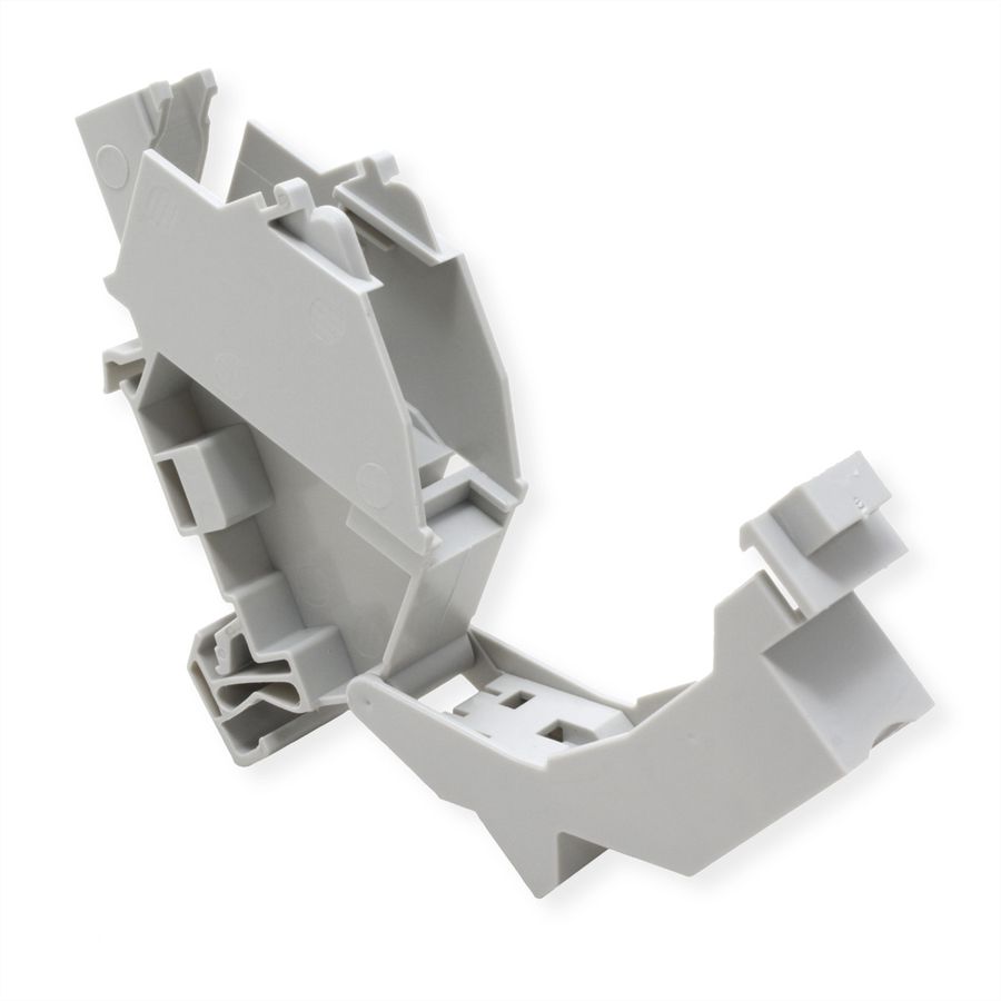 ROLINE Tragschienenadapter für Keystone Module, inkl. Cat.6A Keystone, geschirmt, 45°