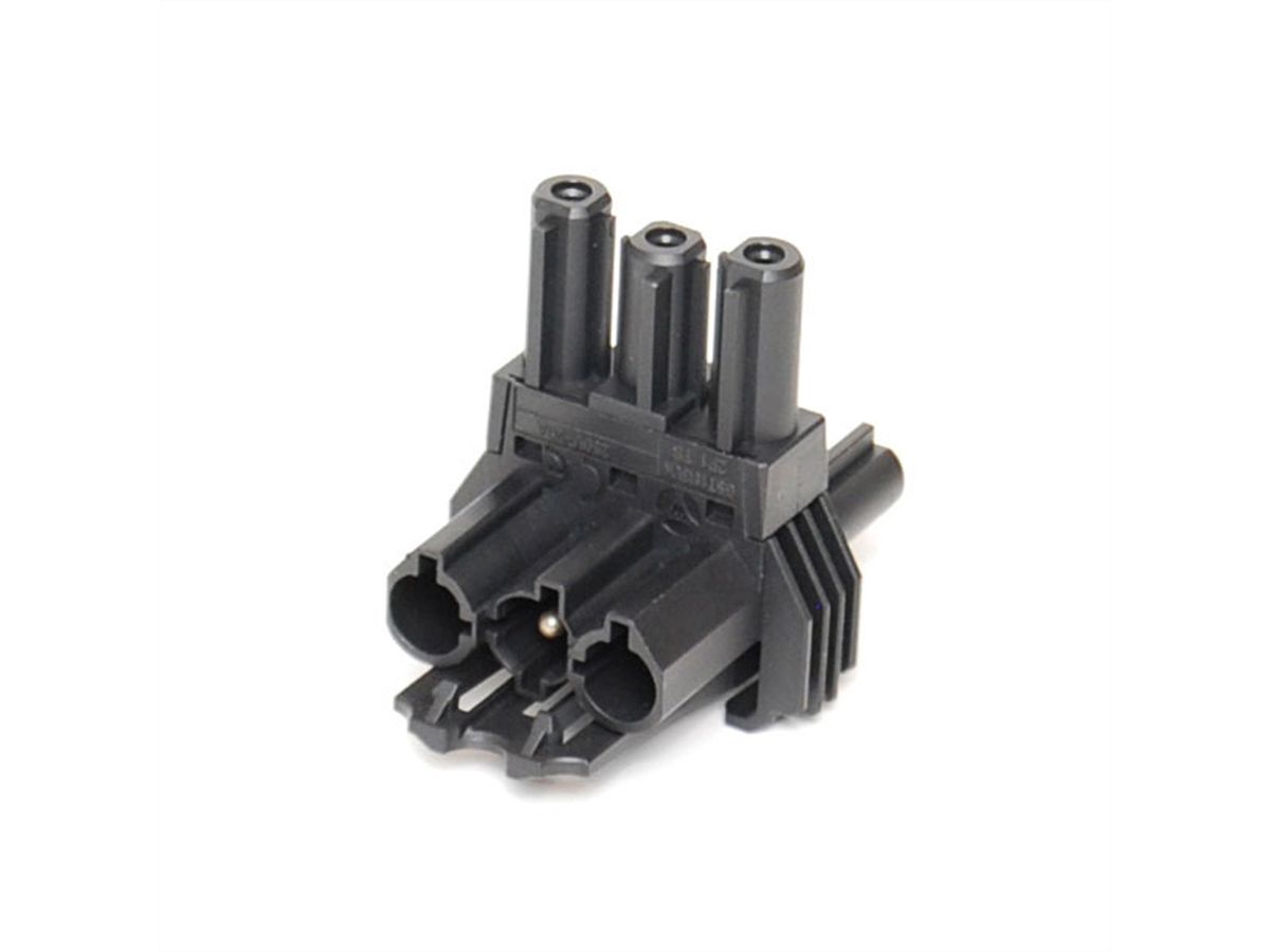 BACHMANN Verteilerblock WIELAND GST18 1xIn/2xOut, mit Befestigungsmöglichkeit, schwarz