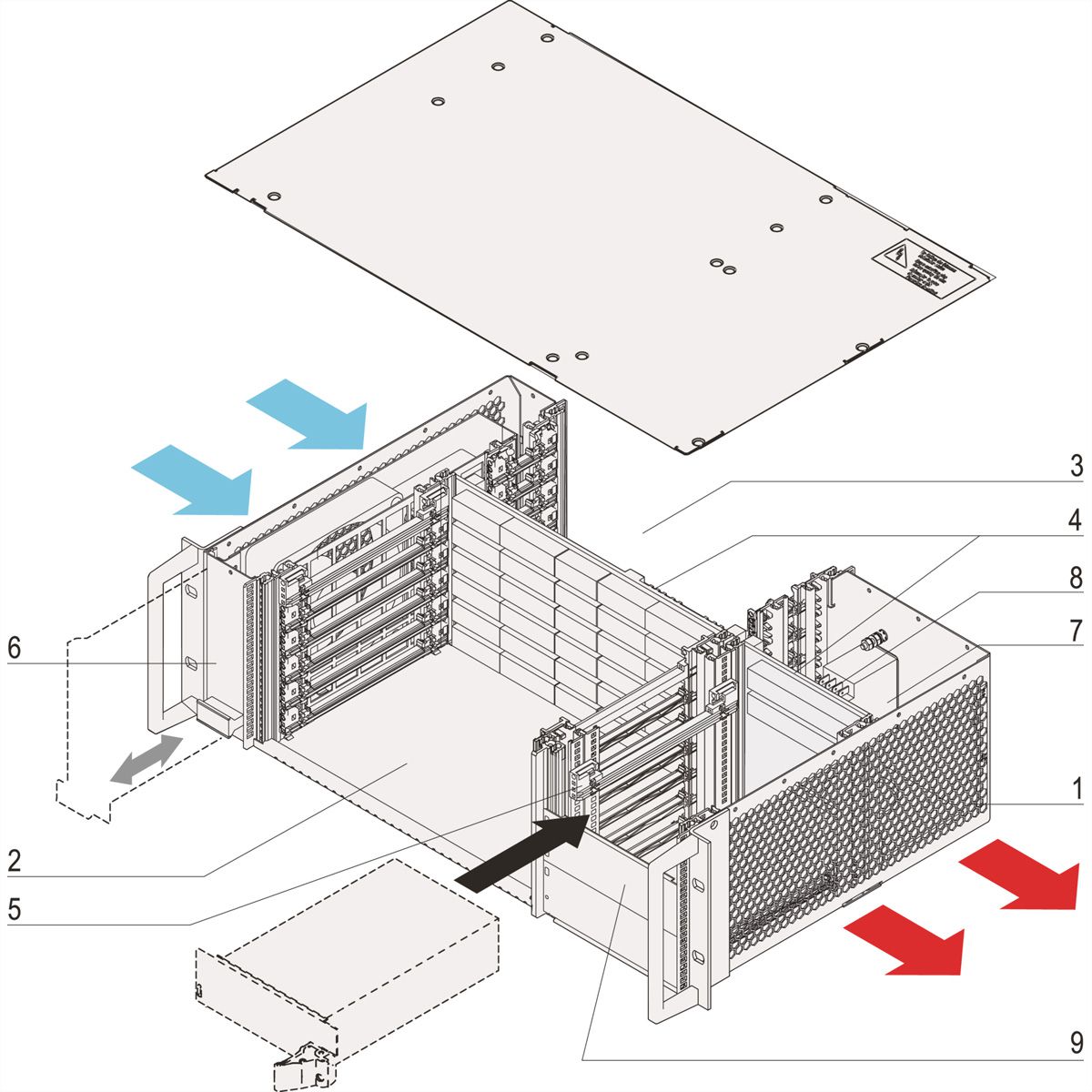 SCHROFF 3 HE, 6 Slot, mit Rear I/O, für 19"-Netzgerät - BGTR 3HE 275T 6SL CPCI 19"
