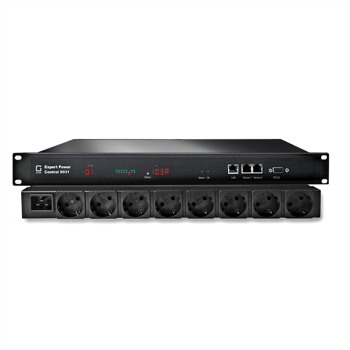 GUDE 8031-3 Expert Power Control 8x Schutzkontakt, 2 Sensorports