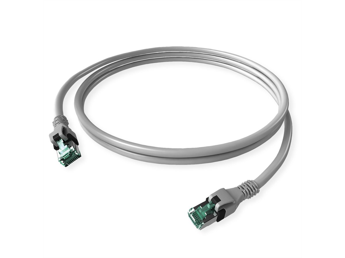 EasyLan DualBoot PushPull IP20 Patchkabel, Kat.6A (Class EA), S/FTP, grau, 5 m