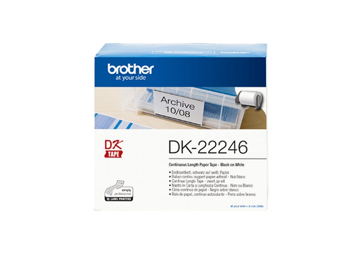Brother DK-22246 Etiketten, Schwarz auf weiss