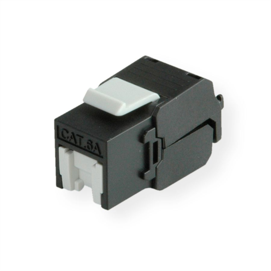 ROLINE Cat.6A (Class EA) Keystone, RJ-45, ungeschirmt, werkzeuglos, schwarz
