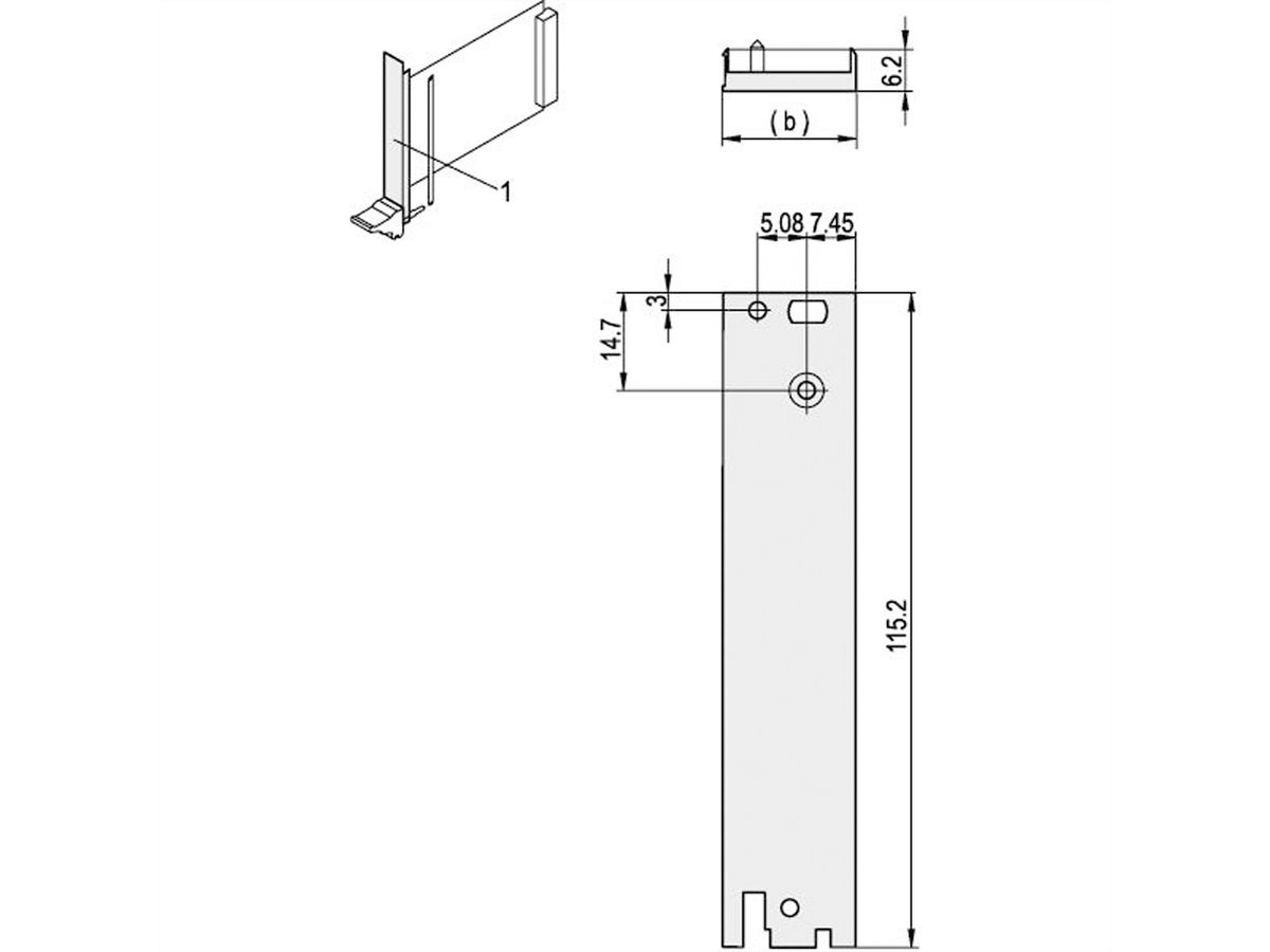 SCHROFF Frontplatte für 3-HE-Rear-I/O - RUECKPROFIL I/O 3HE 4TE