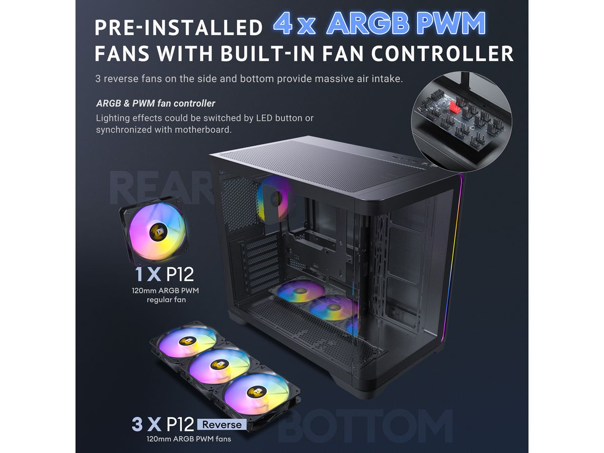 ANTEC Constellation C5 Curve ARGB PC Gehäuse Midi Tower ATX, schwarz