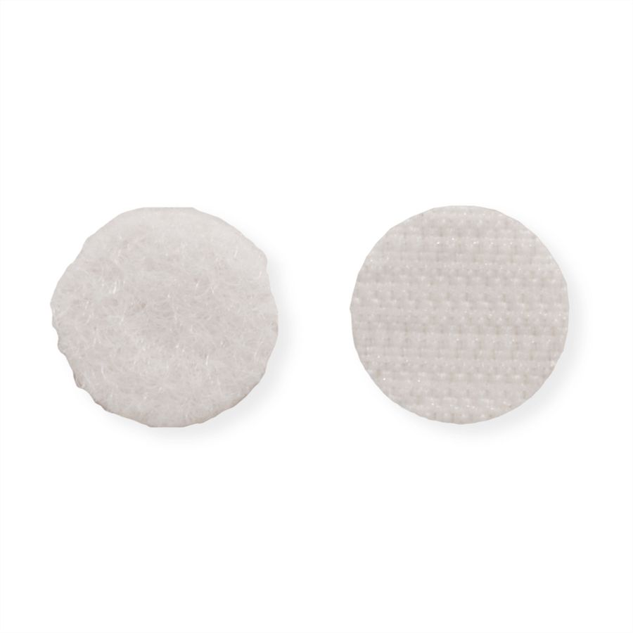 VELCRO® Klettpunkte Selbstklebend, Haken & Flausch 16mm x 16 sets Weiß