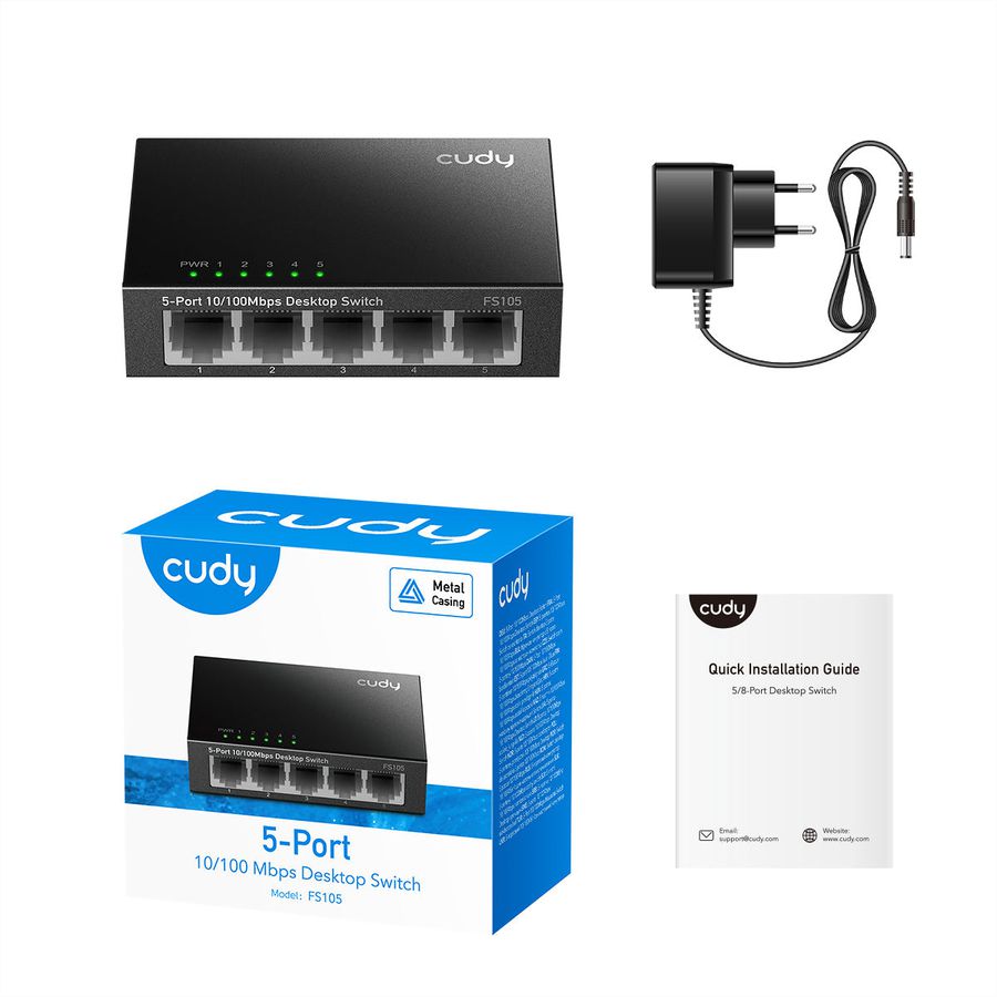 CUDY FS105 5-Port 10/100 Desktop Switch