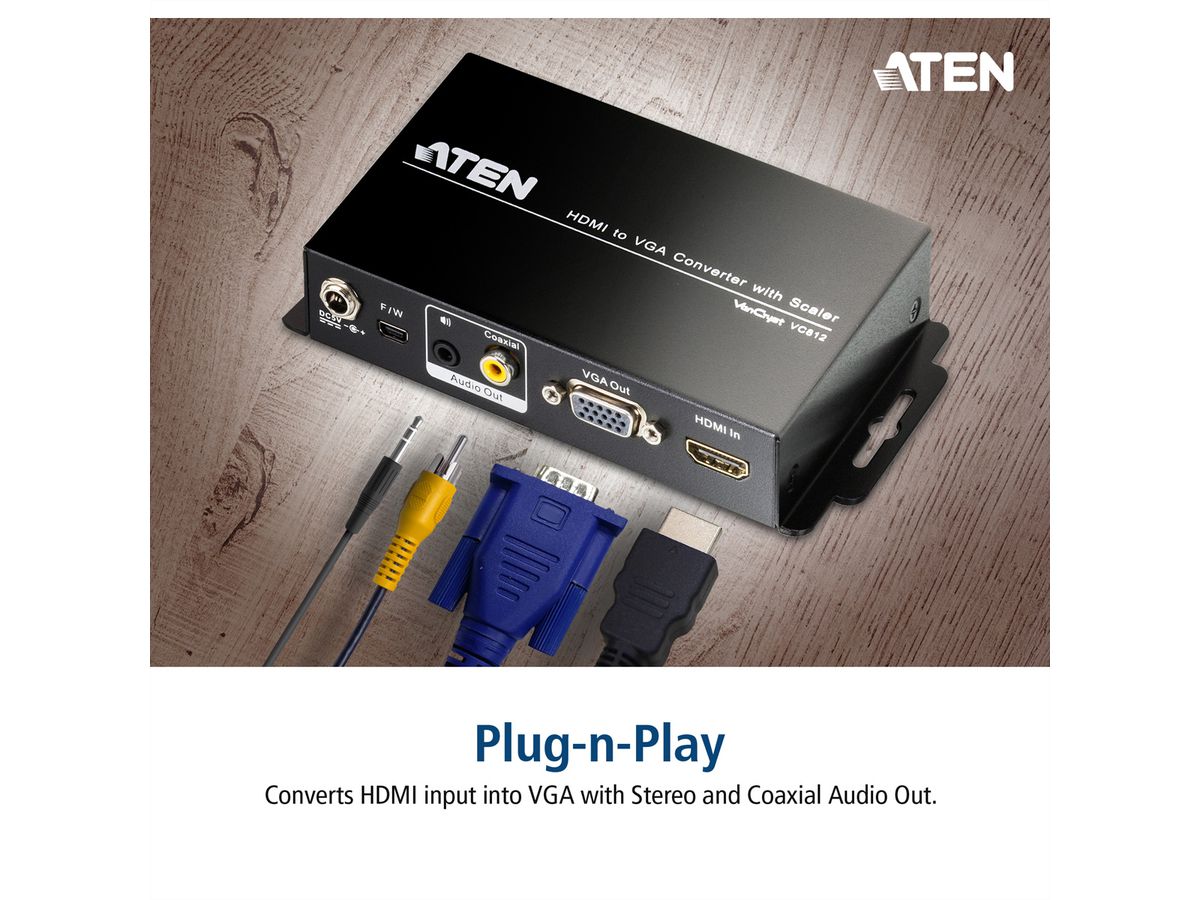 ATEN VC812 HDMI zu VGA Konverter mit Skalierfunktion