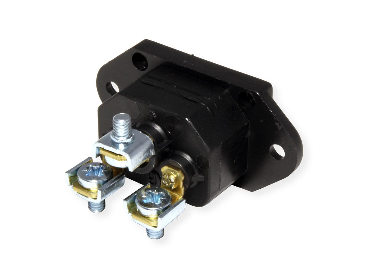 BACHMANN Heissgeräteinbaustecker IEC320 C15A, C16A mit Schraubanschlüssen, schwarz