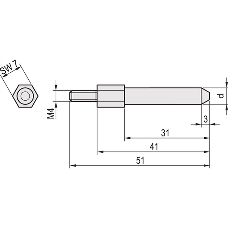 SCHROFF Codierbolzen - ZENTRIERBOLZEN F.RUECKRAHM.