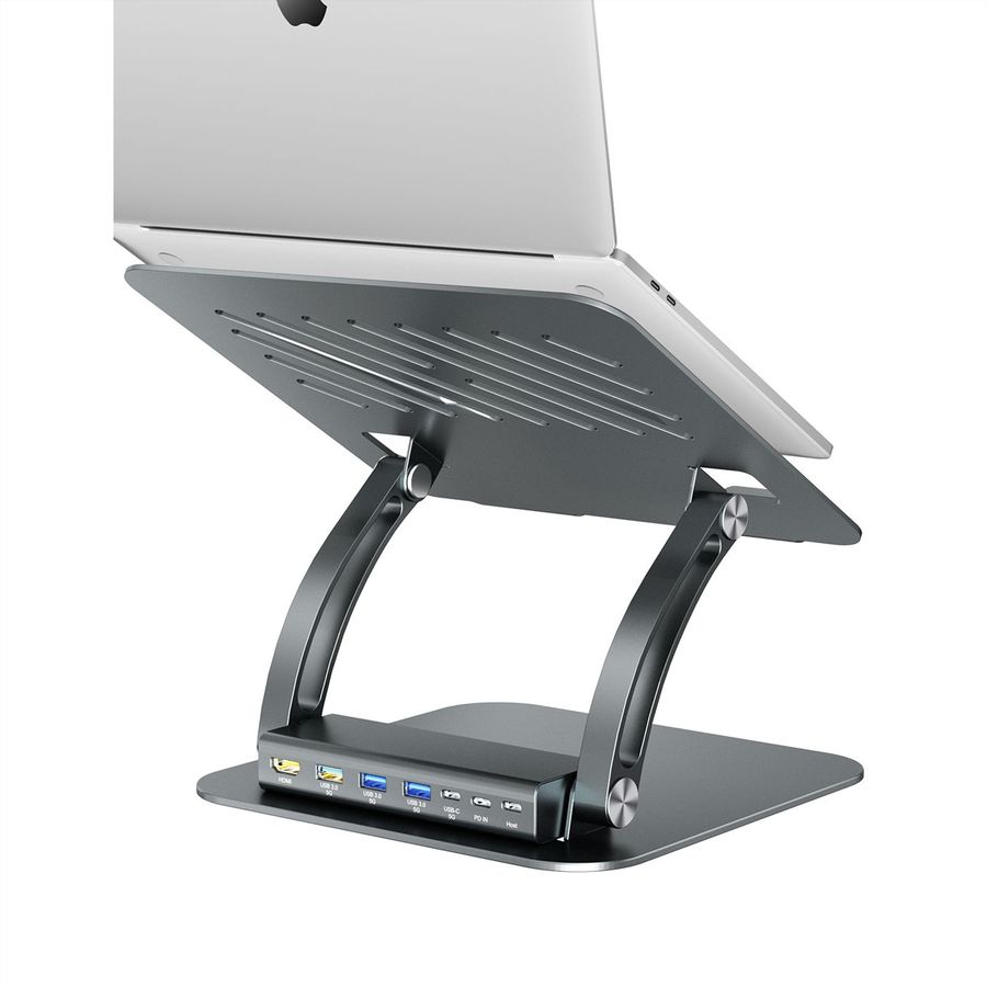 EXSYS EX-1224HM Laptopständer mit abnehmbarer 7 in 1 USB-C Dockingstation
