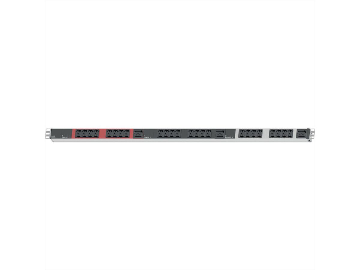 BACHMANN IT PDU ALU 1HE 24x C13 3x C19 CEE 3x16A rot